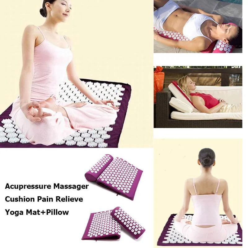 Tapis avec oreiller de massage, tapis de massage Yoga